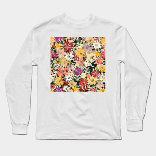 Modern Floral Illustration, Wild Flowers art 3 Long Sleeve T-Shirt